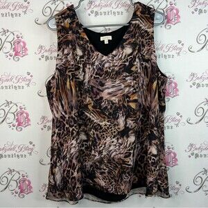 Laura tank top leopard cheetah print Stylish Animal Print Sleeveless Blouse